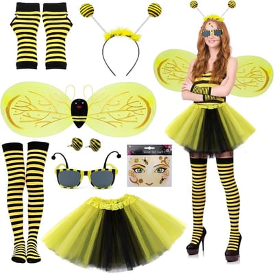 Vrouwelijk bijen kostuum voor volwassenen, perfect voor carnaval en themafeesten, met accessoires