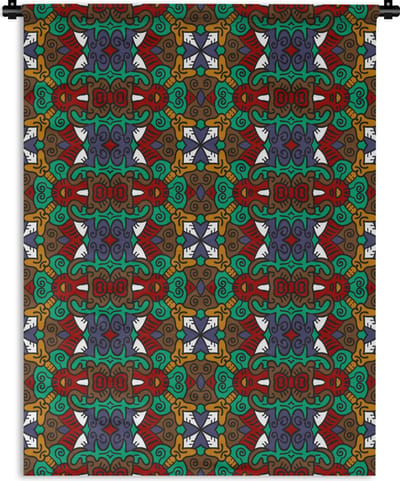 Wandkleed - Wanddoek - Afrika - Patronen - Abstract - Groen - 150x200 cm - Wandtapijt