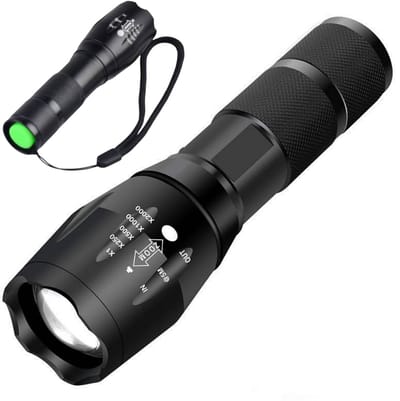 Kleine LED zaklamp - Compacte zaklamp - Zwart - Militaire zaklamp - LED zaklamp - 13CM - Waterdicht - CHPN