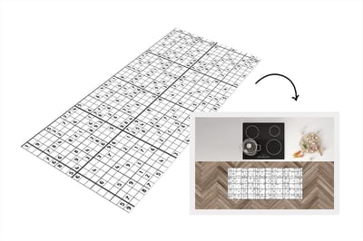 Keukenloper - Loper keuken - Sudoku - Puzzel - Patroon - 120x50 cm - Keukenloper vinyl