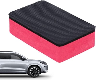 Klei spons - Reinigingsgum - Auto poetsen - Verwijdert hardnekkige vlekken - 8.5 x 5.5 cm - Rood
