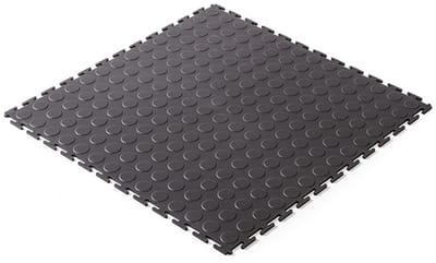 Rubbermagazijn - PVC kliktegel nop zwart 500x500x4,5mm - winkel - showroom - garage - prijs per stuk
