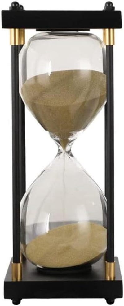 Decoratieve Zandloper - Houten Zandklok - Tijd Management - Duurzaam Houten Frame - 30 Minuten - Goud