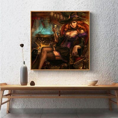 Volledige Ronde Boor 5D DIY Diamant Schilderij  Cartoon Vrouw  Borduurwerk Kruissteek 3D Huisdecoratie 30x30CM black