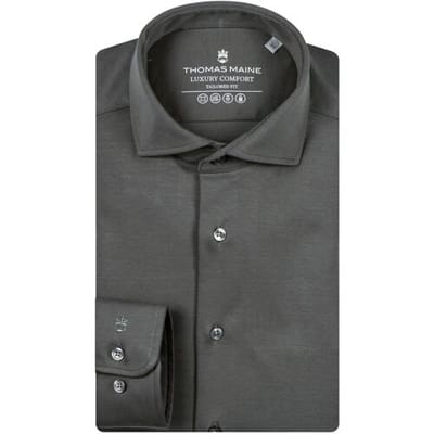 Thomas Maine Overhemd Roma Modern Kent Soft Liquid Cotton Soft Green / male