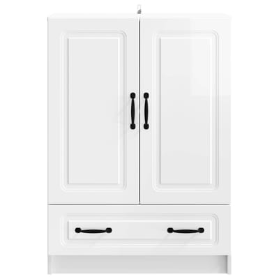 vidaXL - Dressoir - met - lade - Hoogglans - Wit - 66 - x - 34,5 - x - 92 - cm - Bewerkt - hout