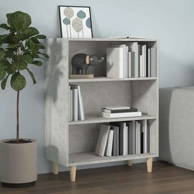 vidaXL - Dressoir - 69,5x32,5x90 - cm - bewerkt - hout - betongrijs