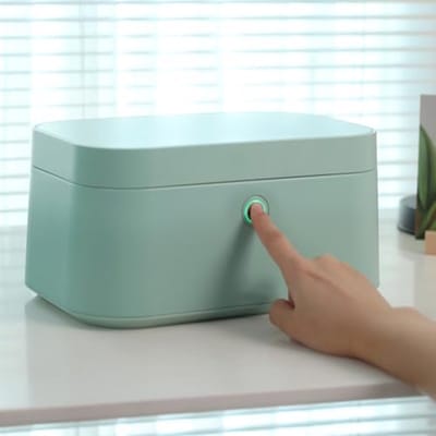 Sieraden Sto Box - Juwelendoos Organizer - Sieraden Opbergen - Vingerafdruk Ontgrendeling - 28 x 19 x 13.8 cm - Blauw