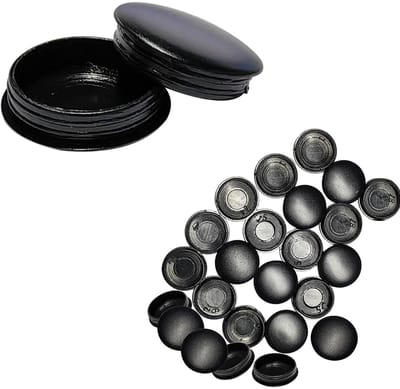 NTHProducts - Plastic Gaatjes Covers - 25 Stuks - Verberg Dowel Gaatjes - Zwart - Geschikt voor Meubels - Voor Boekenkasten en Kasten