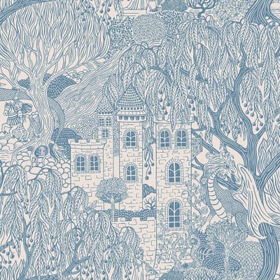 Boråstapeter Vliesbehang 8147 - Fairyland - Toile de Jouy Wit - 53cm x 10.05m