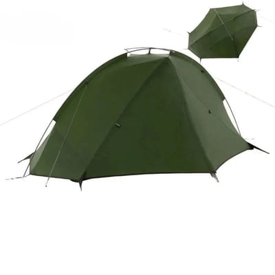 Noventra - tent - kampeertent - groen - voor 2 personen - gemakkelijk mee te nemen - makkelijk op te zetten - met grondzeil