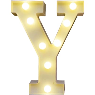 Alfabet LED's Licht Staande Letters Bord met Bollen Nachtlamp Warm Wit Constant Helder Licht Effect 2 * AA Cell Operated IP54 Waterbestendigheid Y
