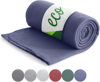 Duurzame Eco Fleecedeken 130x160 cm - 100% Gerecycled Materiaal en Oeko-Tex Gecertificeerd - Donkerblauw
