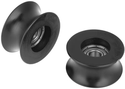 Dailygoods- Rolgeleider U-groef 4 stuks - Metalen/kunststof - Draagvermogen 100 kg - Binnen diameter 8 mm - Buiten diameter 39.5 mm - Schokbestendig - Pulleys