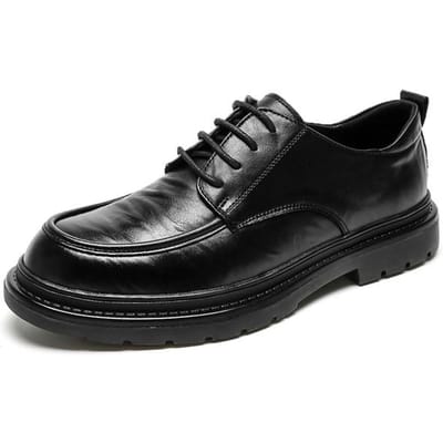 Nieuwe Mode Heren Leren Schoenen Heren Britse Casual Kledingschoenen Formele Zakelijke Oxfords Schoenen Voor Mannen Bruiloftsfeest Schoenen Zwart 43 zwart