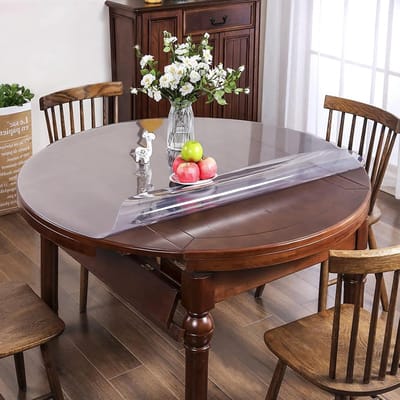 Tafelkleed Beschermer - Plastic Cover - Tafel Beschermen - Roestbestendig Ontwerp - Doorsnede 60cm - Transparant