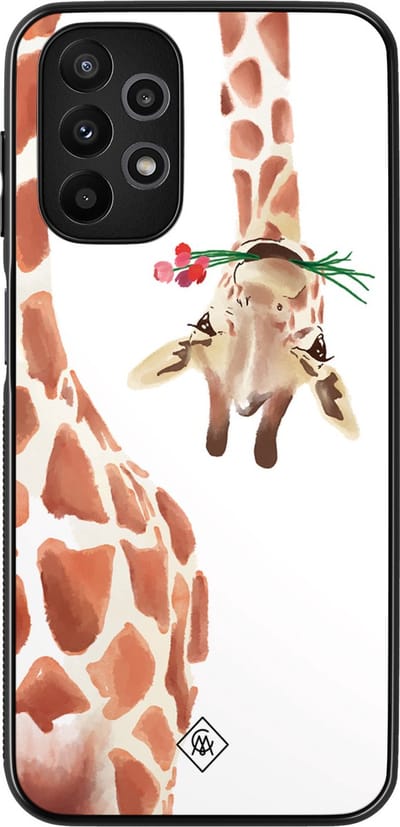 Casimoda® hoesje - Geschikt voor Samsung Galaxy A13 4G - Giraffe - Zwart TPU Backcover - Giraffe - Bruin/beige