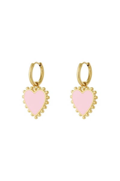 Funky hart oorbellen - Roze