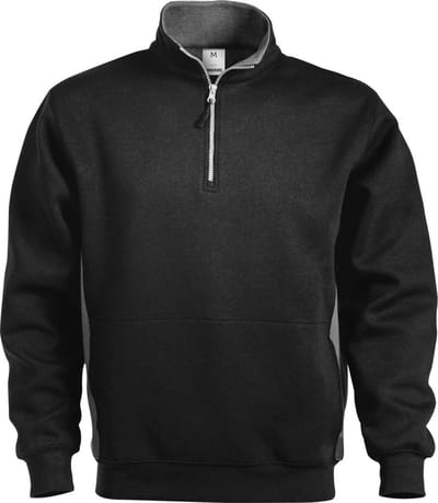 Fristads Sweatshirt Met Korte Ritssluiting 1705 Df - Zwart - L