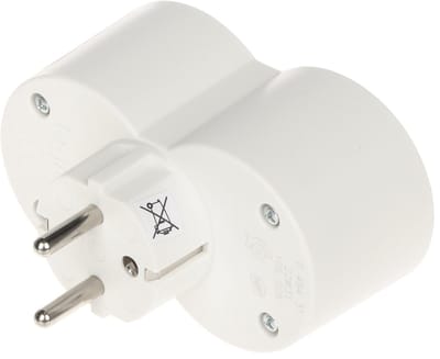 Domino contactstop 2x2P+A aan voorzijde - wit-grijs