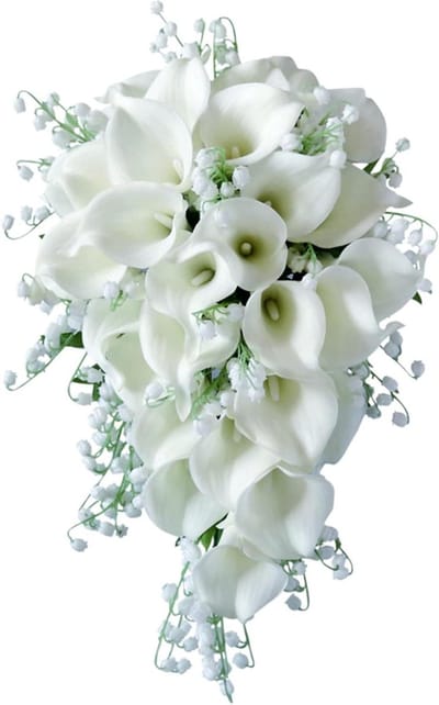 Bruidsboeket Calla Lelie - Bruidsboeketten Bruidsmeisjes - Bruiloft Decoratie - Nooit Verwelkend - 6 cm breed 12 cm hoog - Wit