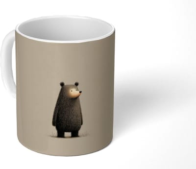 Mok - Koffiemok - Beer - Donkerbruin - Minimalistisch - Mokken - 350 ML - Beker - Koffiemokken - Theemok