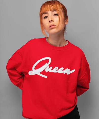 King / Queen Trui Premium Red (Queen - Maat XS) | Koppel Cadeau | Valentijn Cadeautje voor hem & haar