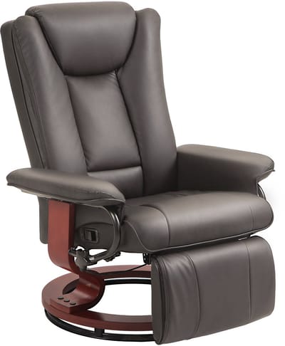 HOMCOM-Relaxsessel-Kunstleder, Holzwerkstoff-78L x 88B x 103H cm-Braun