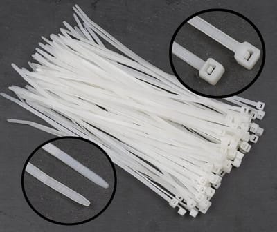 100x witte kabelbinders 2,5x100 mm - sterk en duurzaam