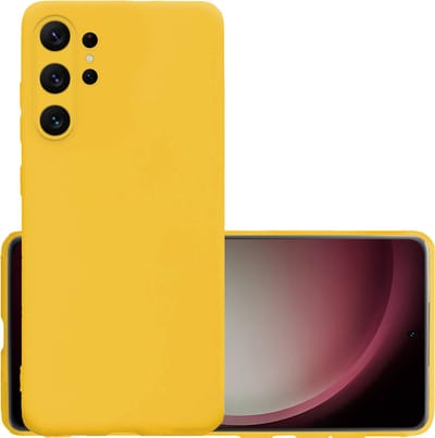 Hoesje - Geschikt voor Samsung Galaxy S23 Ultra - Sterk & Shockproof - Hoes Cover - Siliconen Case - Geel
