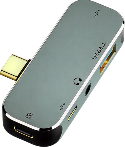 USB-C Type-C Multifunctionele Hub en Adapter voor Laptop en PC met Meerdere Aansluitingen voor Beeld, Data, Audio en Opladen – 1 USB 3.1 – Compacte Extender voor Werk, Studie en Dagelijks Gebruik