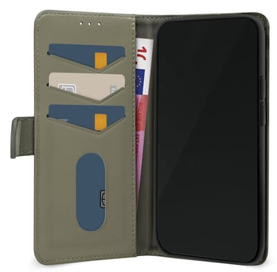 Mobilize Telefoonhoesje geschikt voor Apple iPhone 16e Hoesje | Mobilize Premium Gelly Bookcase Portemonnee | Pasjeshouder voor 3 Pasjes | Telefoonhoesje voor Pinpas / OV Kaart / Rijbewijs - Groen