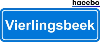 Hacebo - Plaatsnaam Sticker - 29x10 CM - Vierlingsbeek sticker - Verkeersborden sticker - grappige cadeaus - Vierlingsbeek