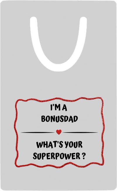 Hacebo® - I'm a bonusdad what's your superpower? metalen boekenlegger - Papa - super bonusvader - vader cadeautjes - vaderdag - verjaardag - geschenk - kado Bladwijzer boekenleggers - 7.6 cm x 5cm