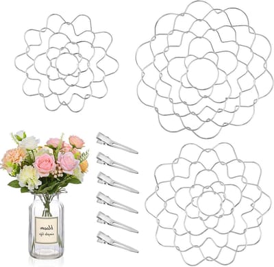 Bloemenhouders Vazen - Bloemenschik Gereedschap - Bloemen Schikken - Roestvrij Staal - 3 Maten Set - Zilverkleurig