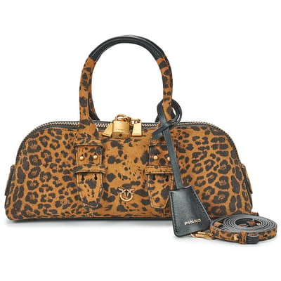 PINKO Bowling Bag Handtas Leder 28 cm - Dames - maculato-marrone