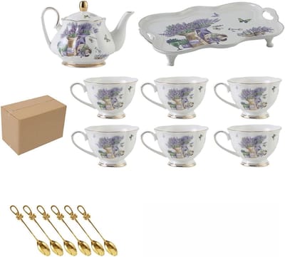 Theeservies - Theepot en kopjes - Gezellig theemoment - Luxe gouden rand - Niet gespecificeerd - Wit
