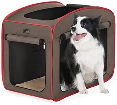 Opvouwbare Transportbox voor Honden met Pop-up Opening en Pluche Kussen - L