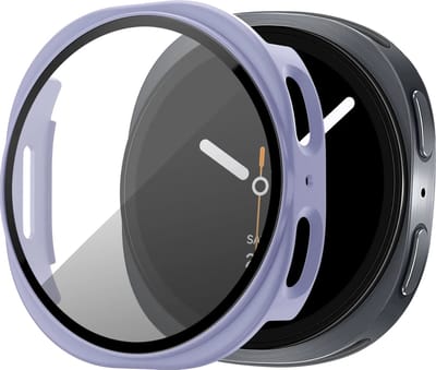 Bandz PC hard case hoesje met screenprotector - geschikt voor Samsung Galaxy Watch 9/8 - 40mm - beschermhoes van hard plastic - full cover (paars)