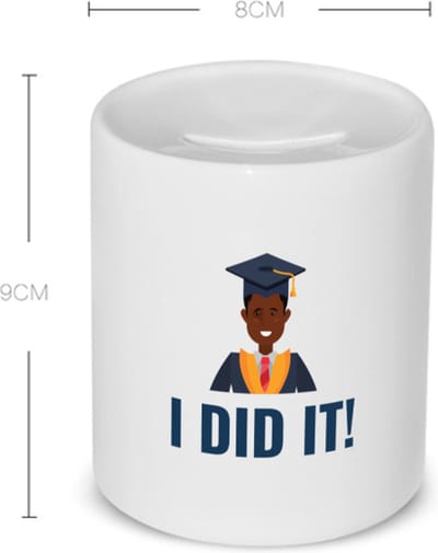 Akyol - i did it! Spaarpot - Geslaagd - iemand die is geslaagd - gelukt - gefeliciteerd - examen - school - diploma gehaald - cadeau - kado - geschenk - gift - 350 ML inhoud