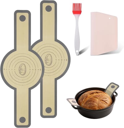Siliconen Bakmat Set van 2 Stuks, Herbruikbare Antikleef Bakmat voor Brood en Pizza, Warmtebestendige Bakaccessoires voor Sourdough en Deeg