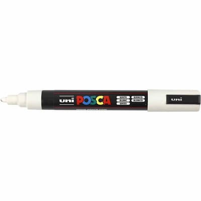 Posca Marker, afm PC-5M, lijndikte 2,5 mm, medium, wit, 1 stuk