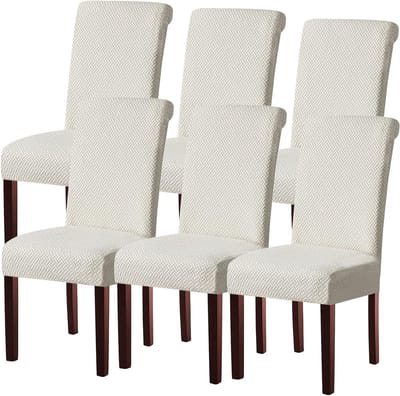 Eetkamerstoelhoezen set van 2, 4 of 6 stuks - Stretchstof, wasbare en verwijderbare hoes voor stoelen - Bescherming voor keuken, hotel en thuis