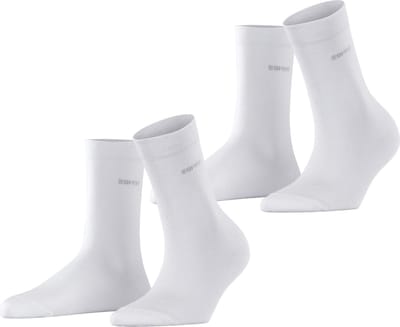 Esprit Basic Easy 2-Pack drukvrije comfort tailleband katoen multipack sokken dames wit - maat 35-38