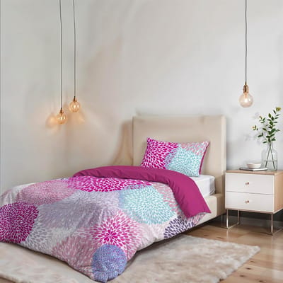 Dekbedovertrek Eenpersoons - Beddengoed Set - Slaapkamer Decoratie - Italiaanse Productie - 150 x 200 cm - Paardenbloem