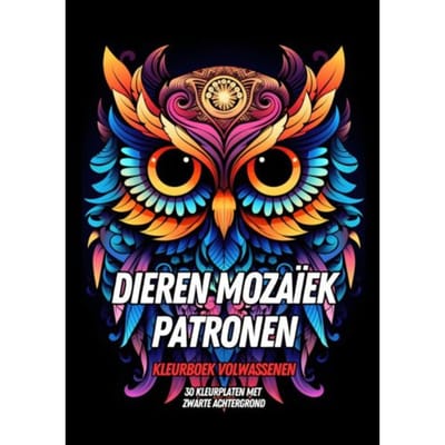 Kleurboek Volwassenen - Dieren Mozaïek Patronen - Kleurboek Shop