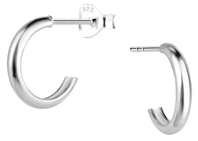 Joy|S - Zilveren oorringen stud - 12 mm - oorbellen - 2.2 mm dikte