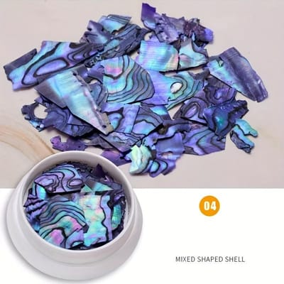 Feuilles de Nacre d'Abalone Ultra-Fines, Décoration d'Art d'Ongles en Nacre Naturelle de Paua, Feuilles Minces pour Design d'Ongles Couleur Arc-en-Ciel pour Accessoires de Nail Art DIY