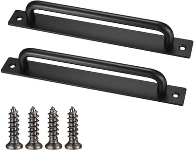 Dailygoods- Schuifdeurgrepen Zwart - 2 Stuks - Aluminiumlegering - Trekgrepen - Voor Binnen/Buiten Gebruik - Totale Lengte 21,1 cm - Deurgrepen