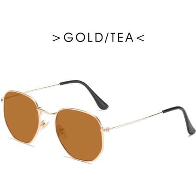 Mode Nouvelles Lunettes de Soleil Métal Polygonal Rétro Lunettes pour Dames Tendance Classique Luxe Conduite Voyage Lunettes de Vue Uv400